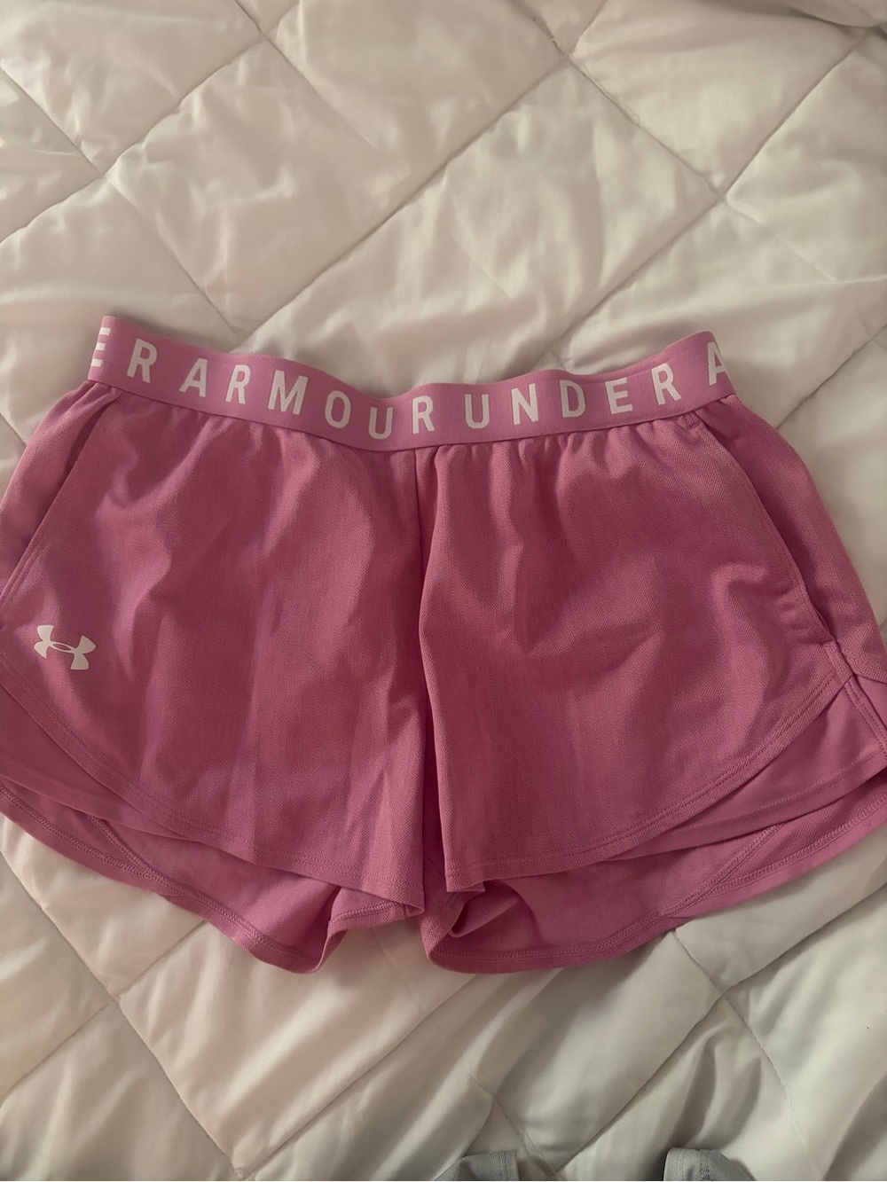 Under Armour Pink Athletic Running Shorts with Branded Waistband